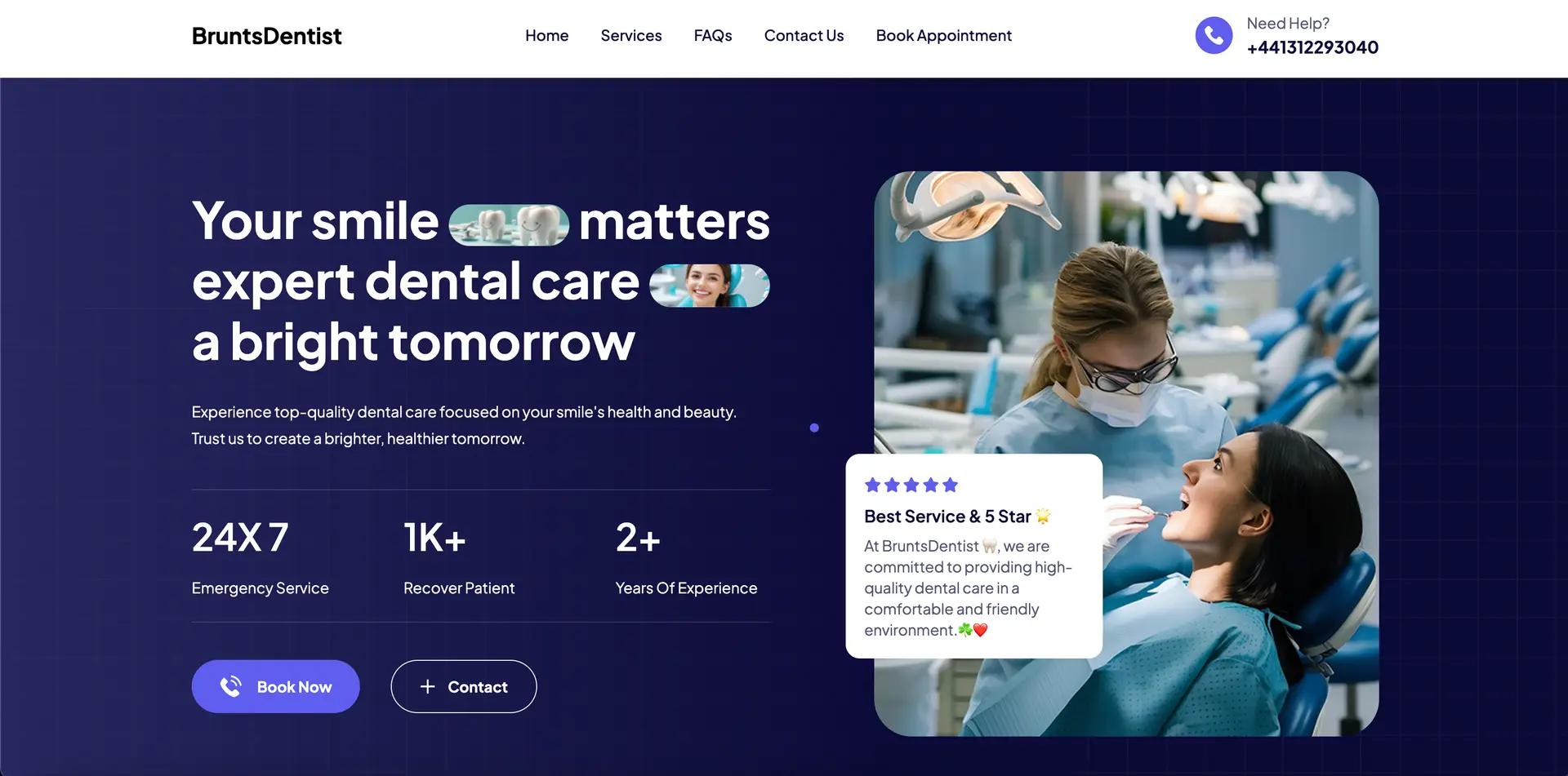 Case Study: BruntsDentist – Landing Page for Dental Firm